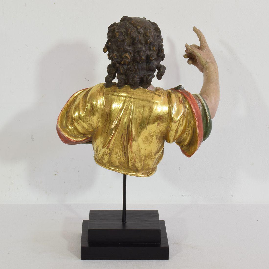 18th Century and Earlier Italian 18th Century Carved Wooden Angel Bust