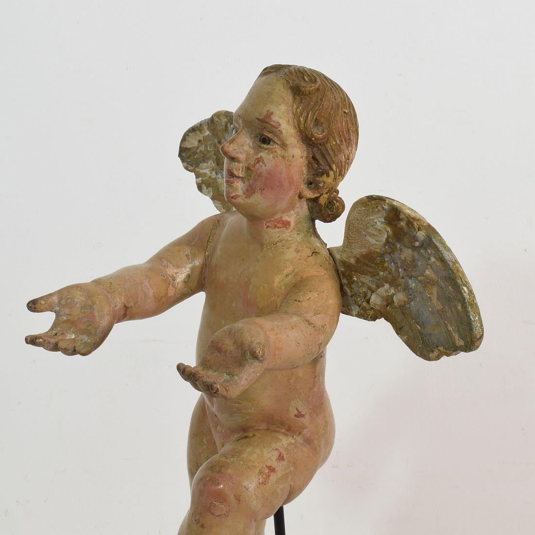 Italian 18th Century Carved Wooden Baroque Angel 7