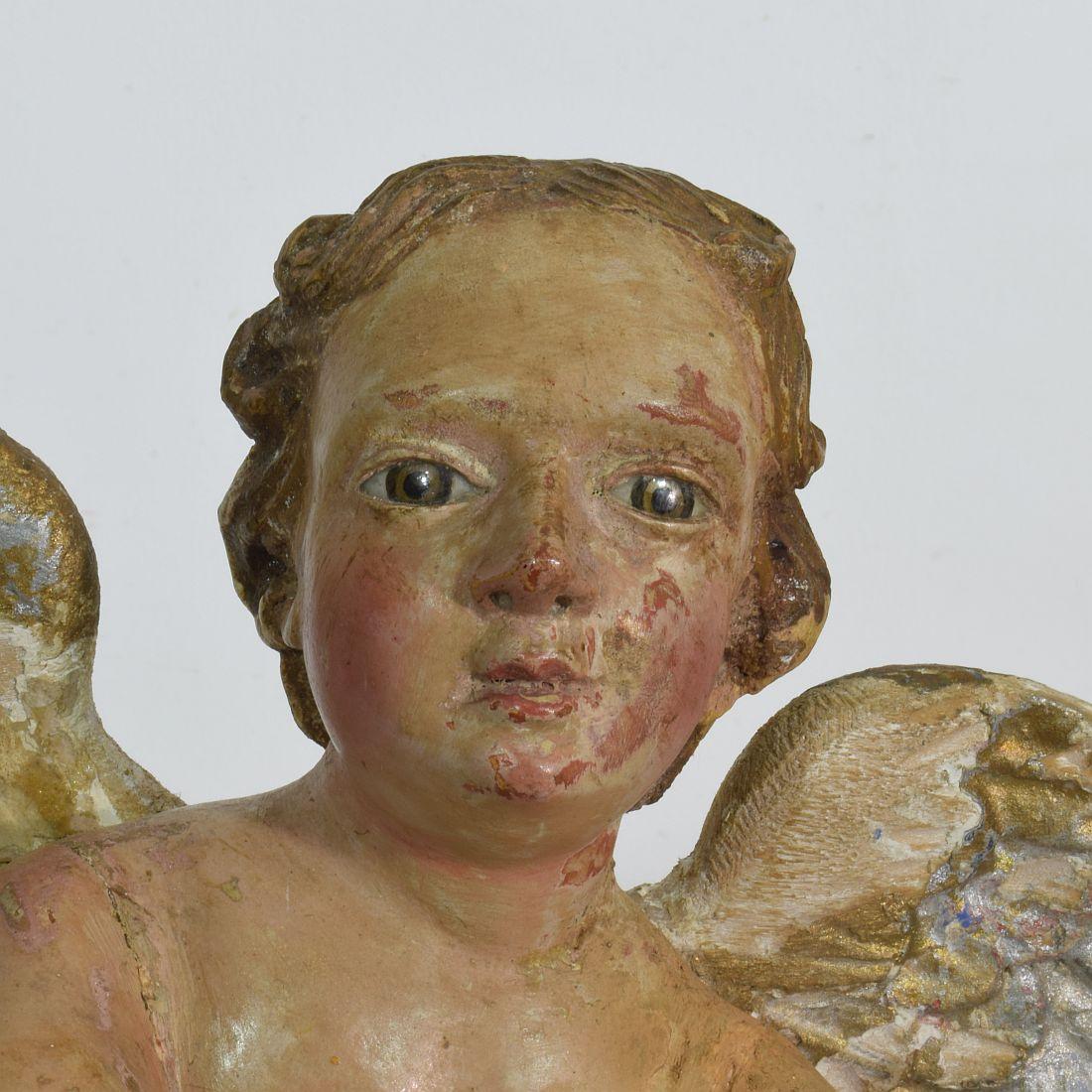 Italian 18th Century Carved Wooden Baroque Angel 11