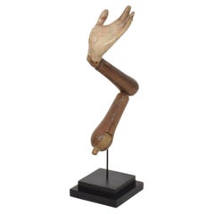 Italian 18th Century Carved Wooden Baroque Arm Of A Saint Figure