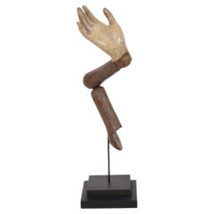 Italian 18th Century Carved Wooden Baroque Arm Of A Saint Figure