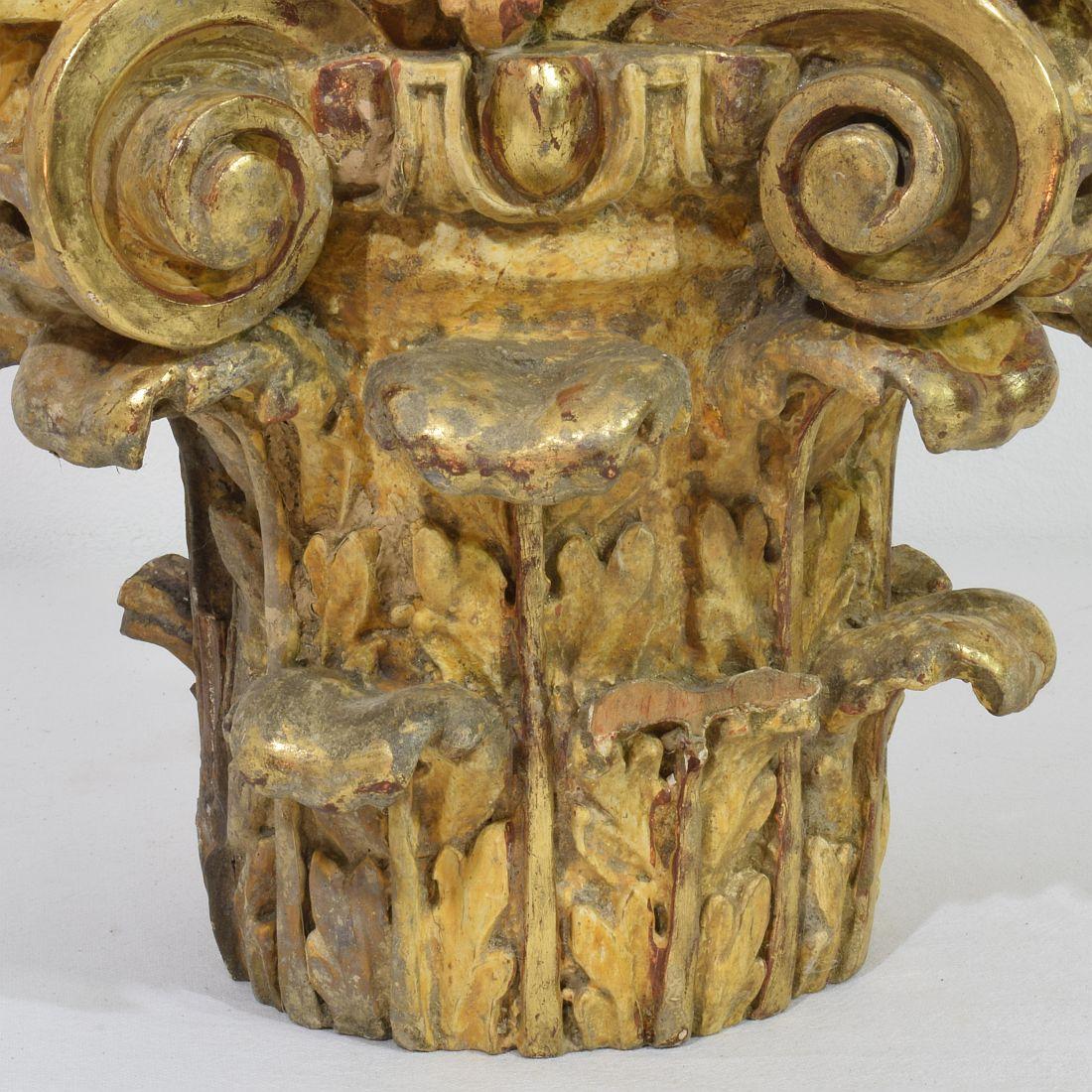 Italian, 18th Century, Carved Wooden Capital For Sale 4