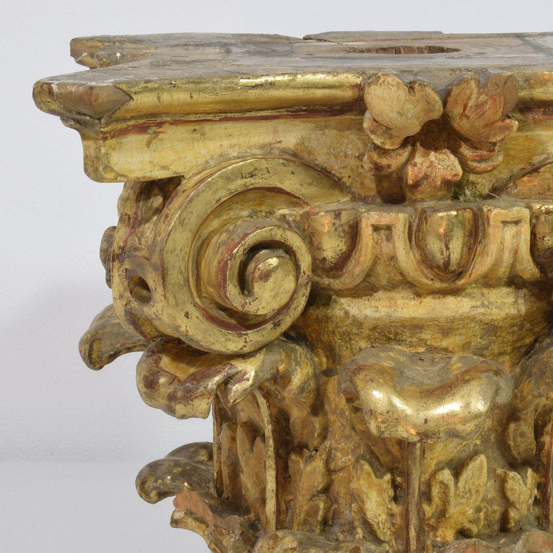 Italian, 18th Century, Carved Wooden Capital For Sale 5