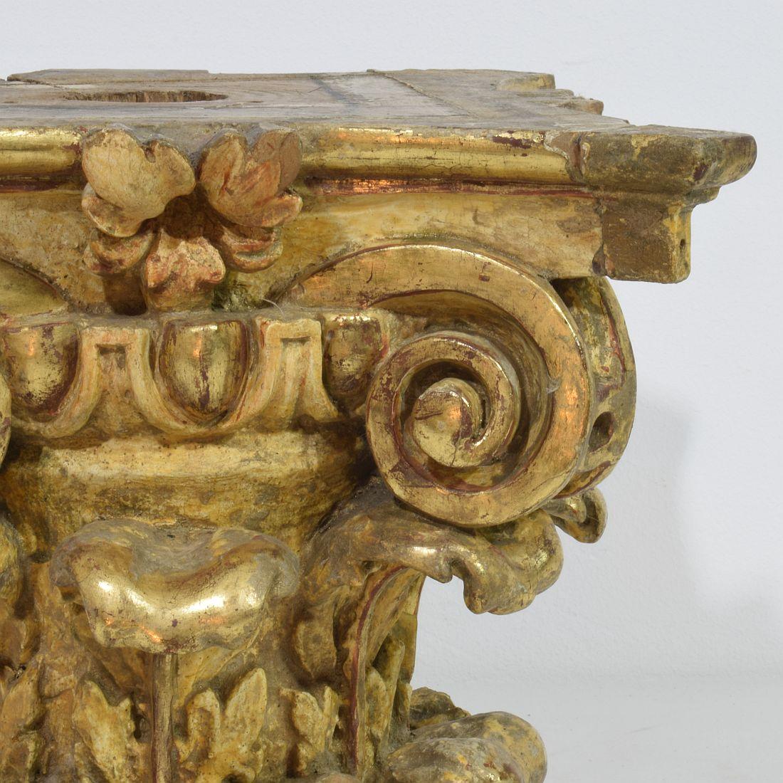Italian, 18th Century, Carved Wooden Capital For Sale 6