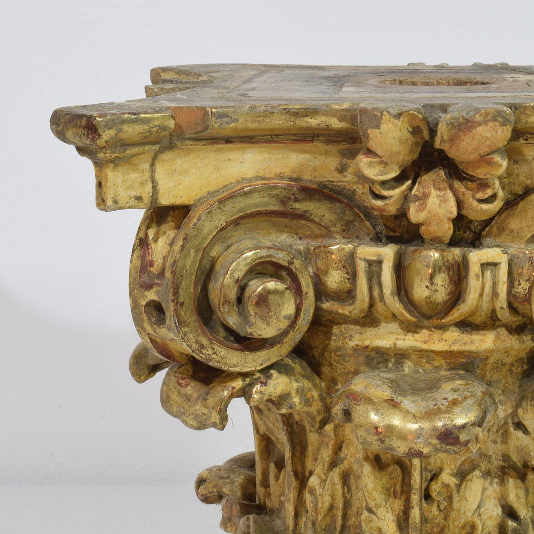 Italian, 18th Century, Carved Wooden Capital For Sale 8