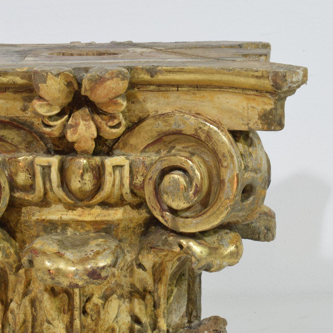 Italian, 18th Century, Carved Wooden Capital For Sale 9