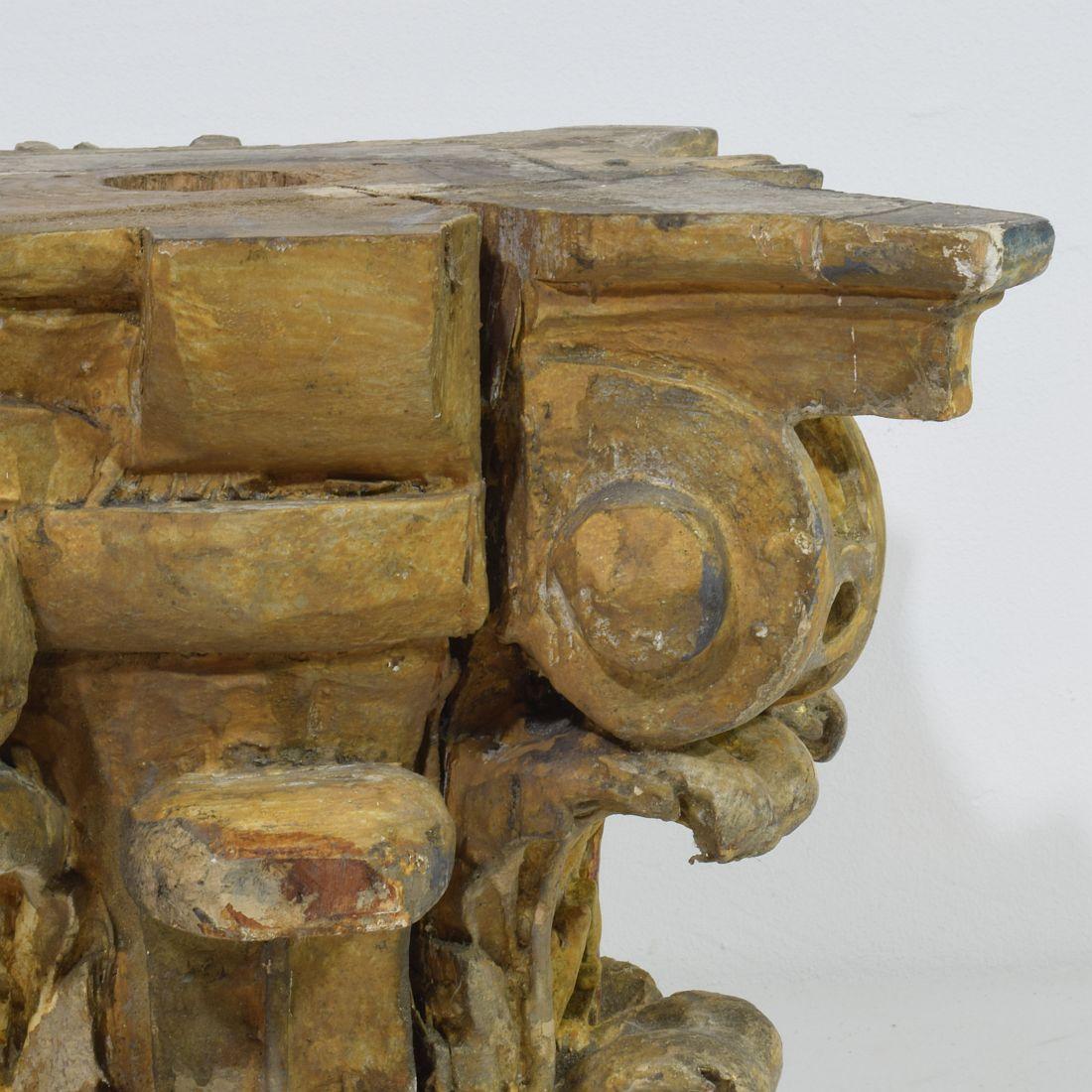 Italian, 18th Century, Carved Wooden Capital For Sale 12