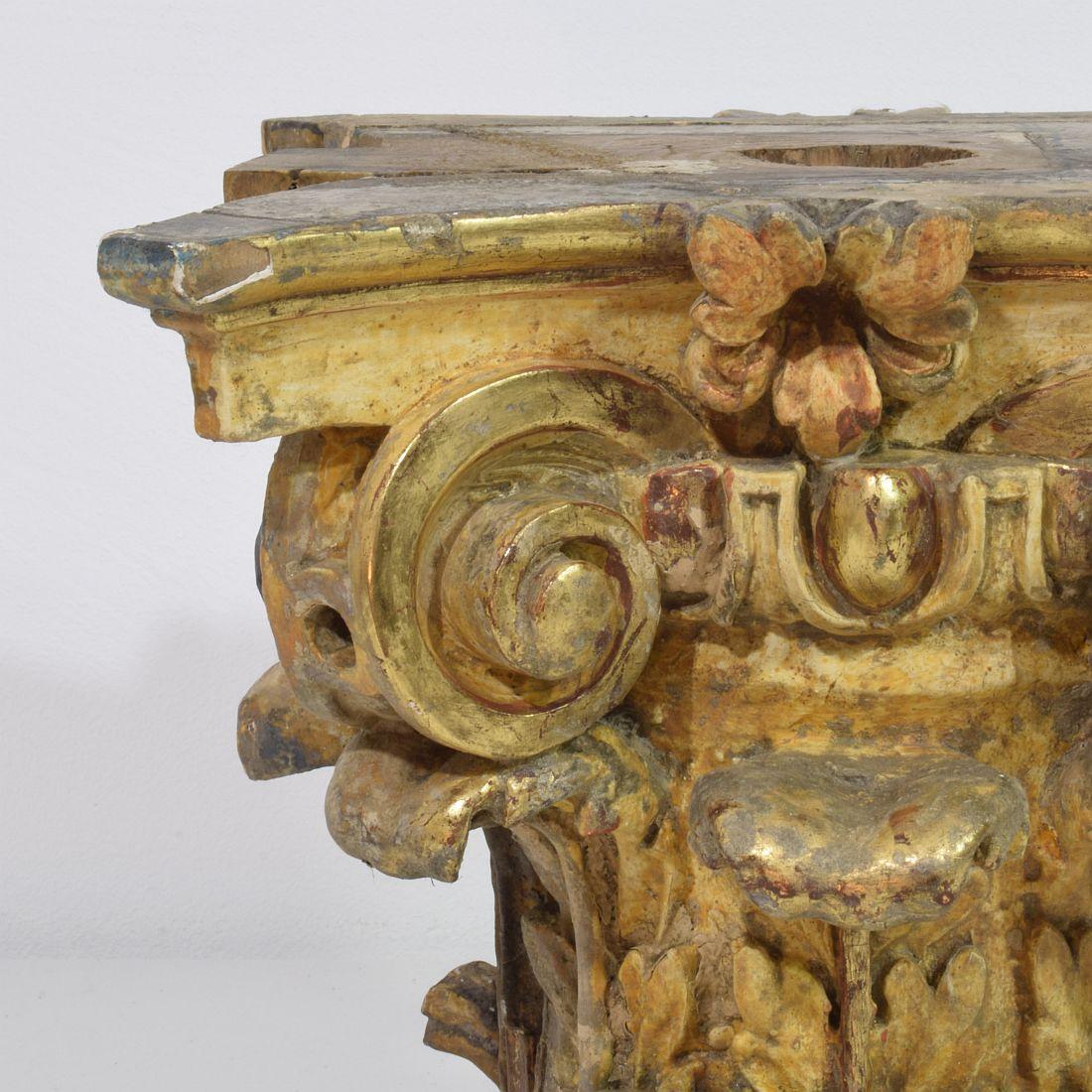 Italian, 18th Century, Carved Wooden Capital For Sale 2