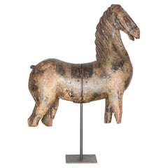 Caballo italiano de madera tallada del siglo XVIII
