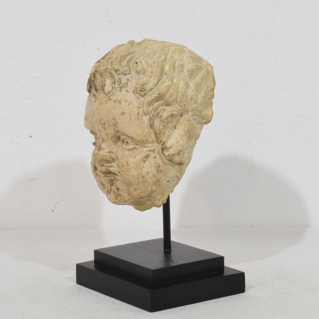 Pietra Testa d'angelo in gesso/pietra fusa del XVIII secolo italiano in vendita