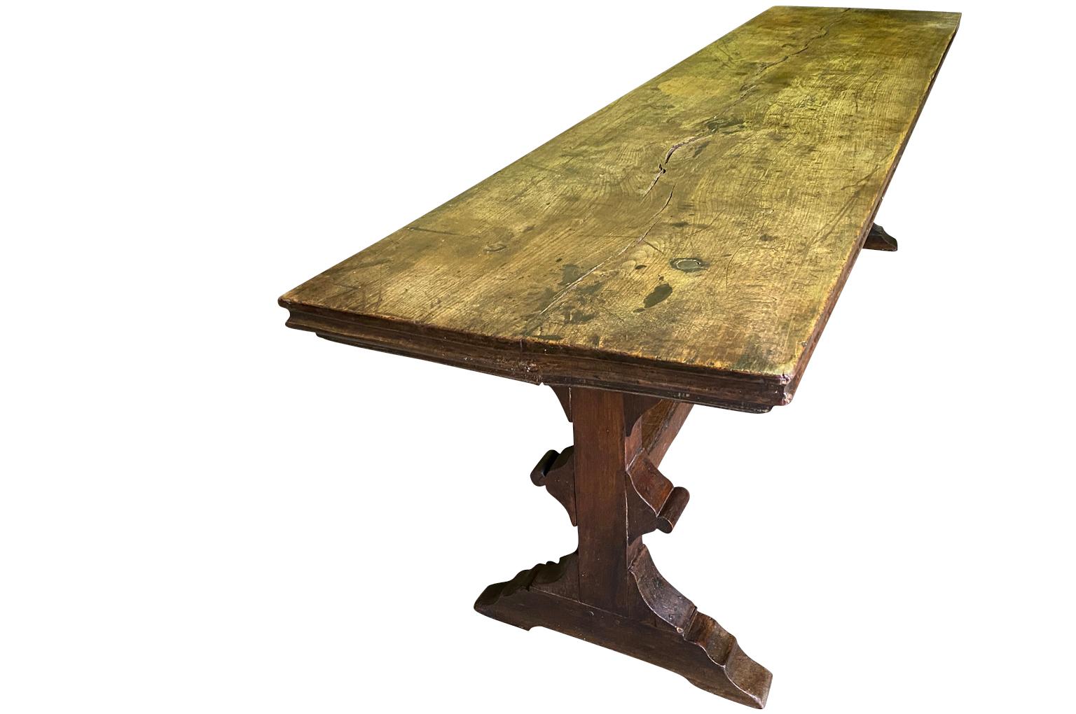 Chestnut Italian 18th Century Console Table