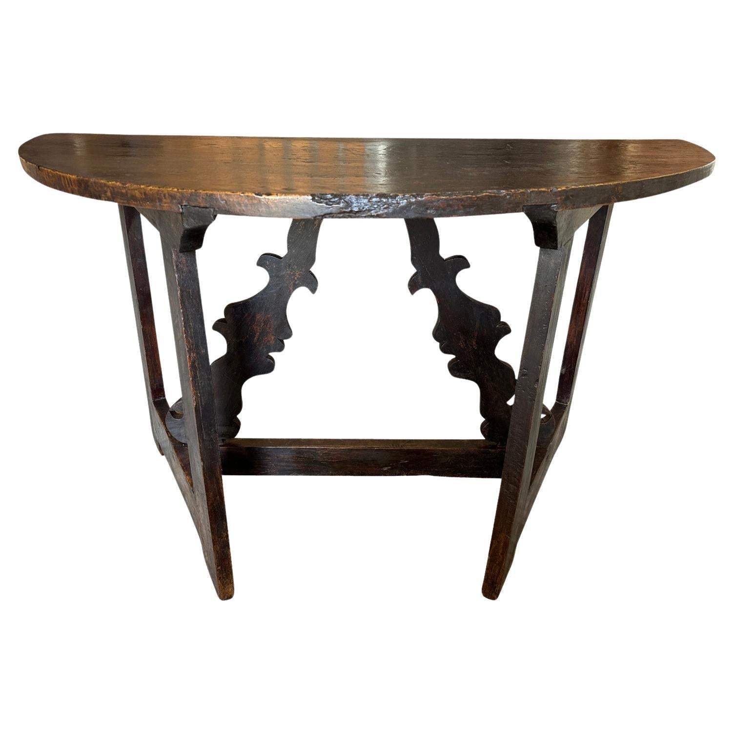 Italian 18th Century Demo Lune Console Table