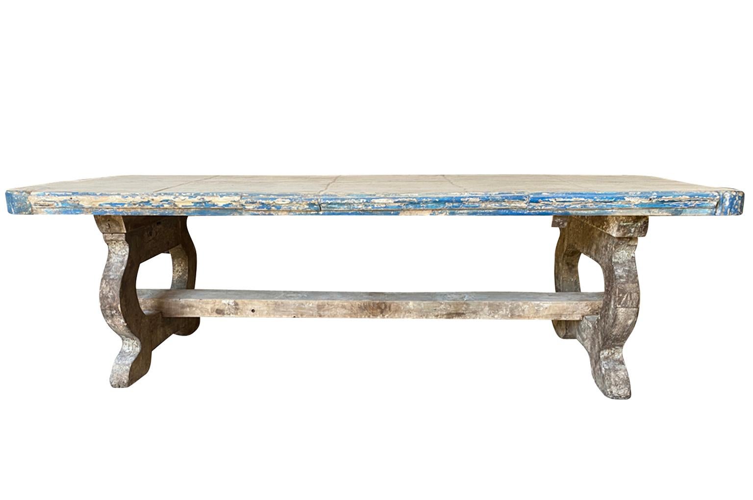 Painted Italian 18th Century Dining Table, Presentation Table