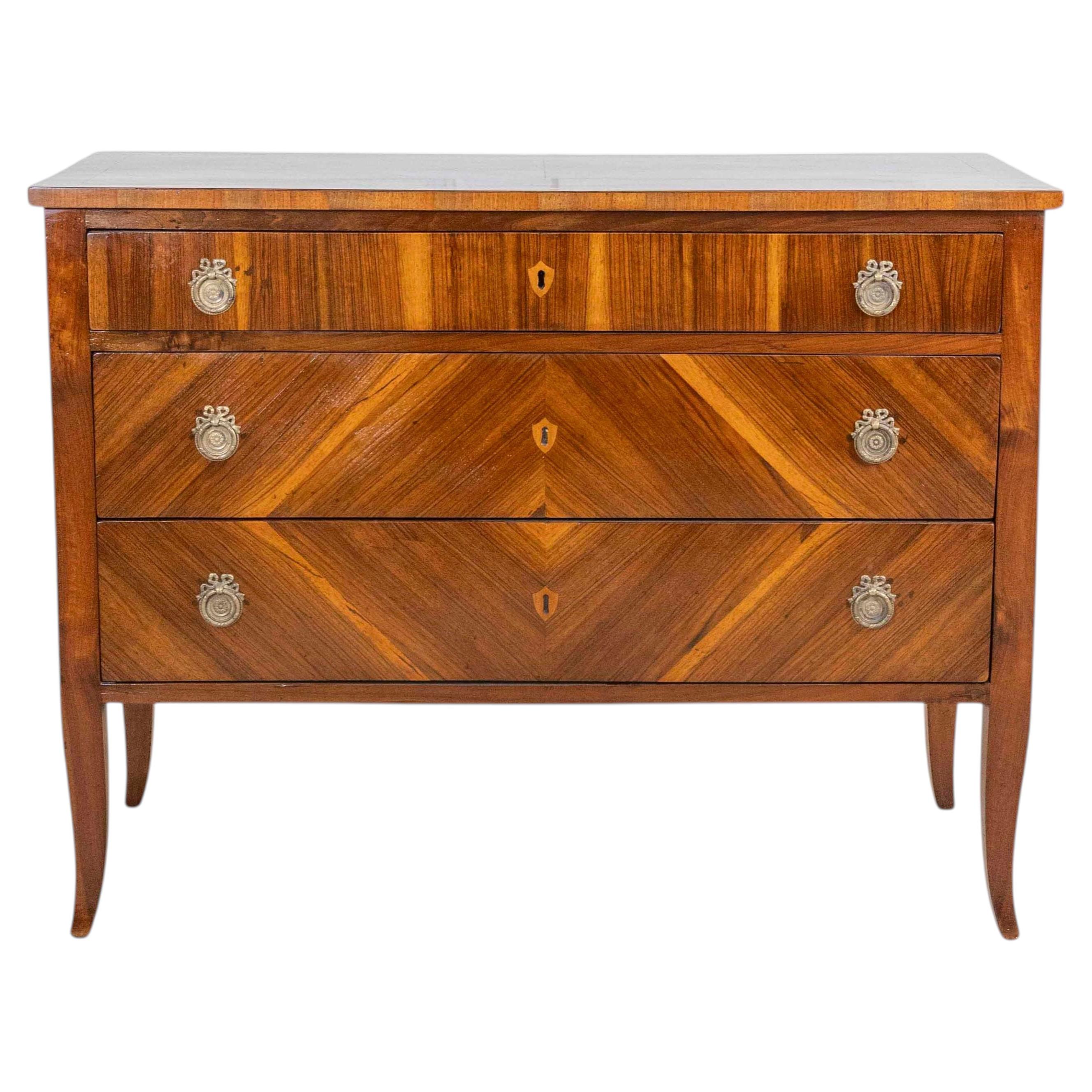 Italian 18th Century Directoire Walnut Chest of Drawers For Sale