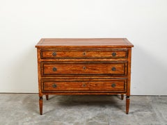 Italian 18th Century Faux Painted Three-Drawer Commode with Black Accents