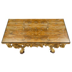 Italian 18th Century Finely Carved Giltwood and Marble Roman Console