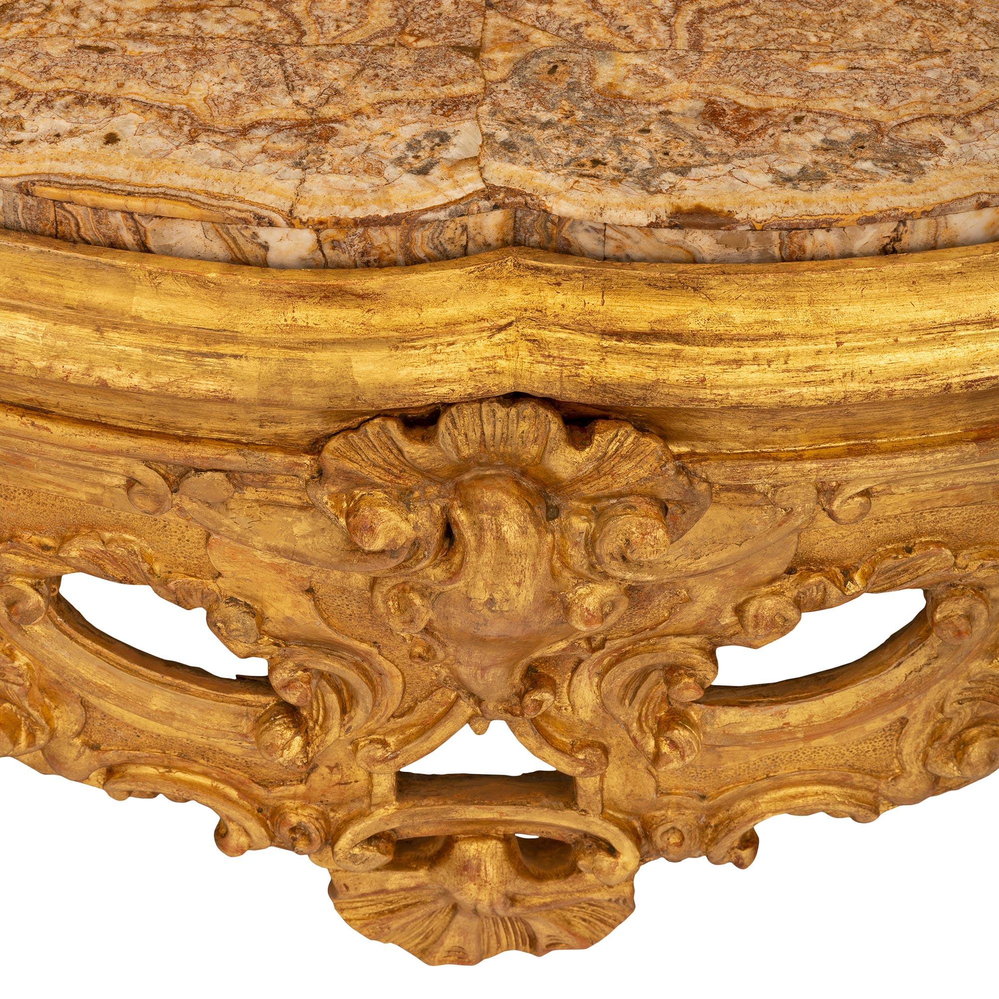 Italienische venezianische Konsole aus vergoldetem Holz, 18. Jahrhundert im Angebot 2