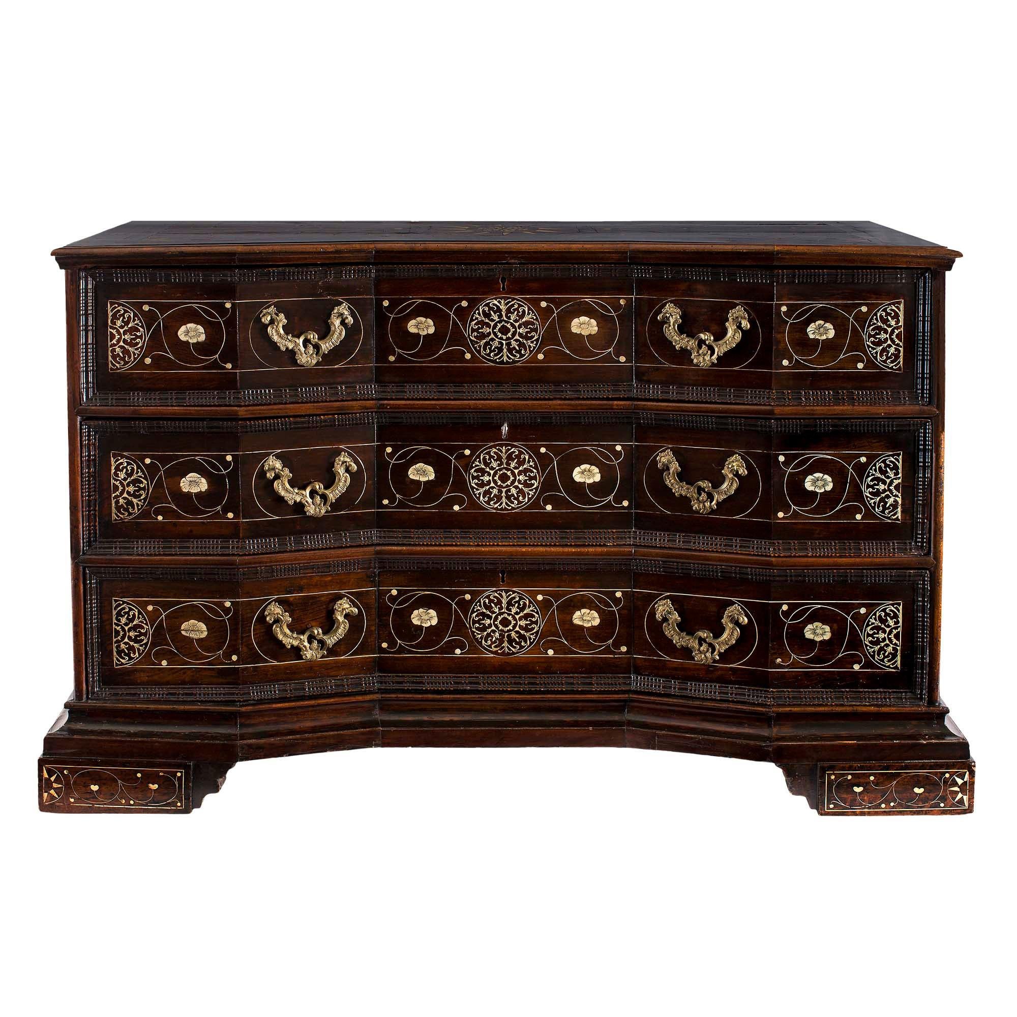 Italian 18th Century Fruitwood Milanese Commode For Sale