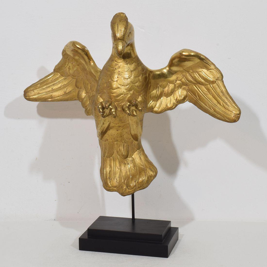 Baroque Italian 18th Century Gilded Paper Mache Dove/ Holy Spirit For Sale