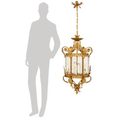 Italian 18th century Gilt Iron and Glass lantern