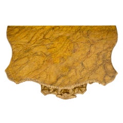 Console autoportante italienne du 18ème siècle en bois doré et faux marbre peint