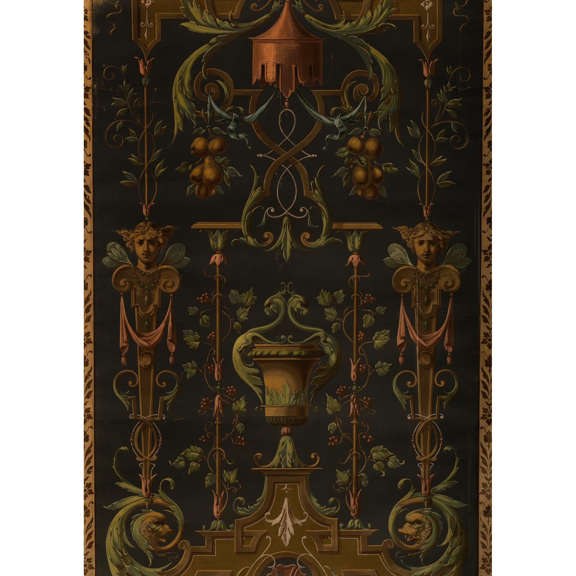 Italian 18th Century Giltwood And Fresco Wall Decor/Panel For Sale 1