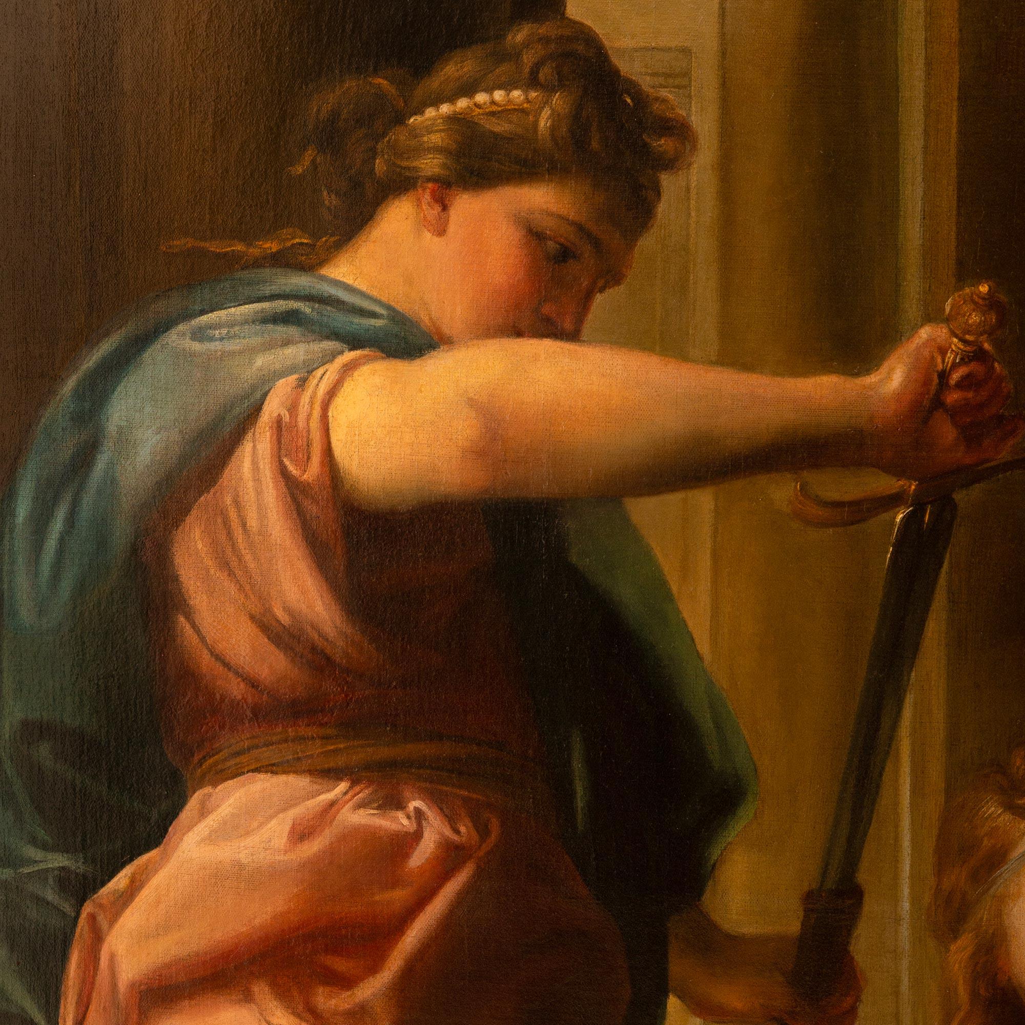 Legno dorato Quadro italiano del XVIII secolo in legno dorato e olio su tela in vendita