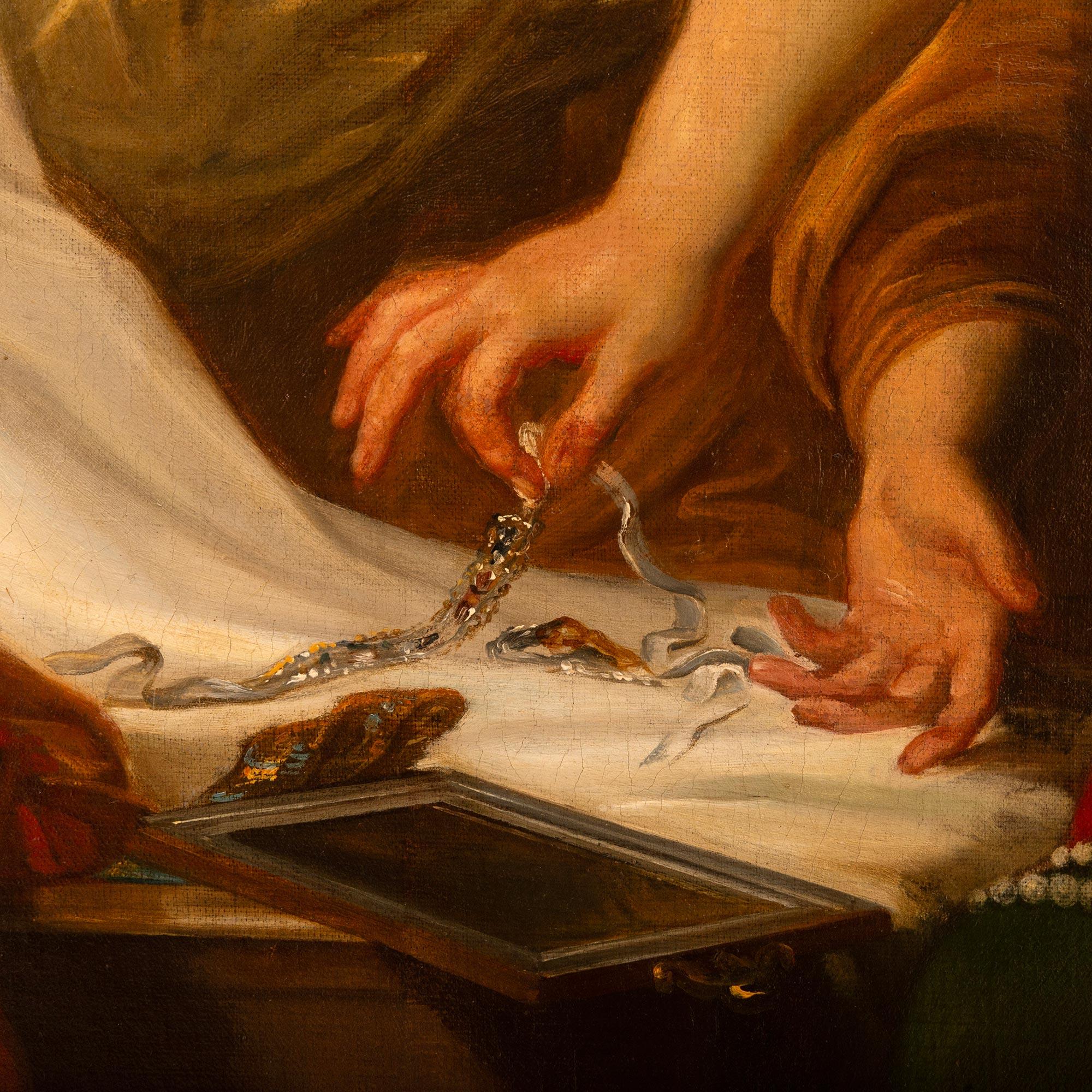 Quadro italiano del XVIII secolo in legno dorato e olio su tela in vendita 2