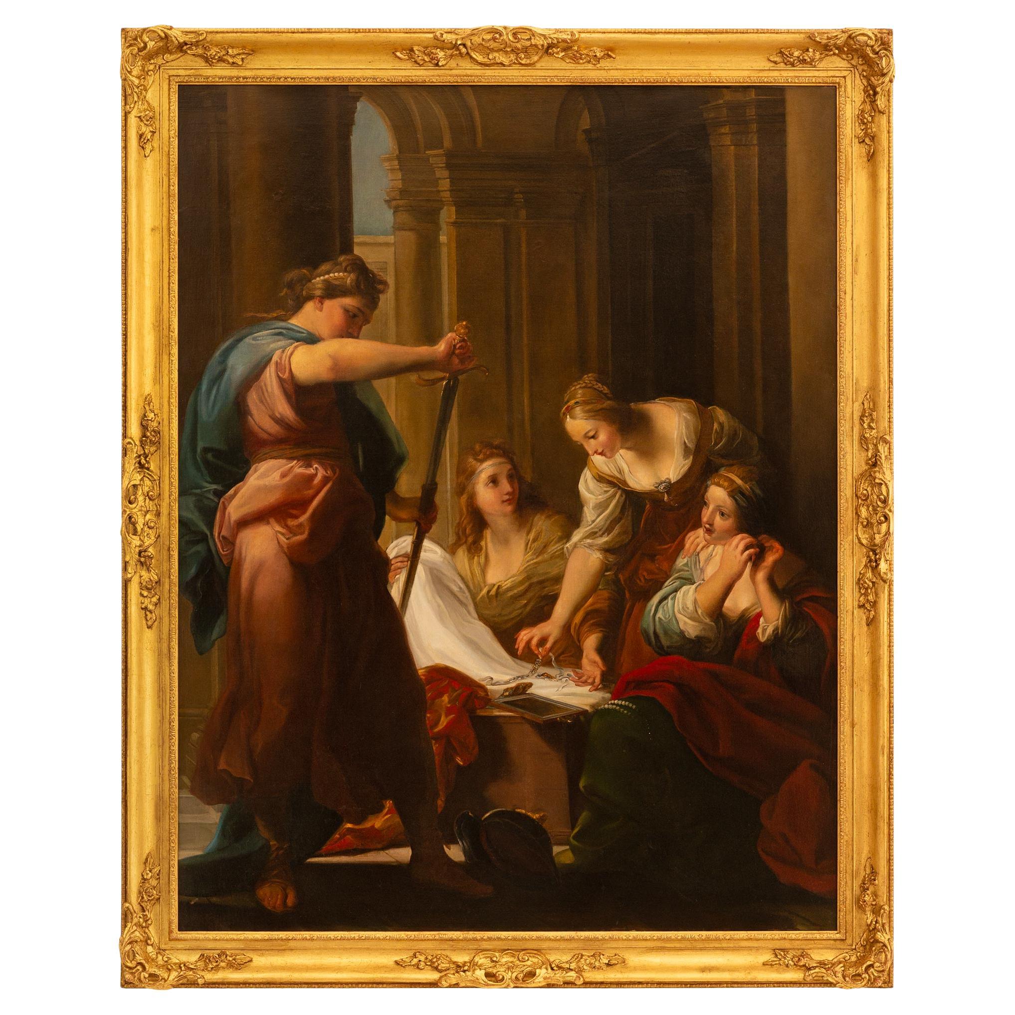 Italian 18th century Giltwood and Oil on Canvas painting