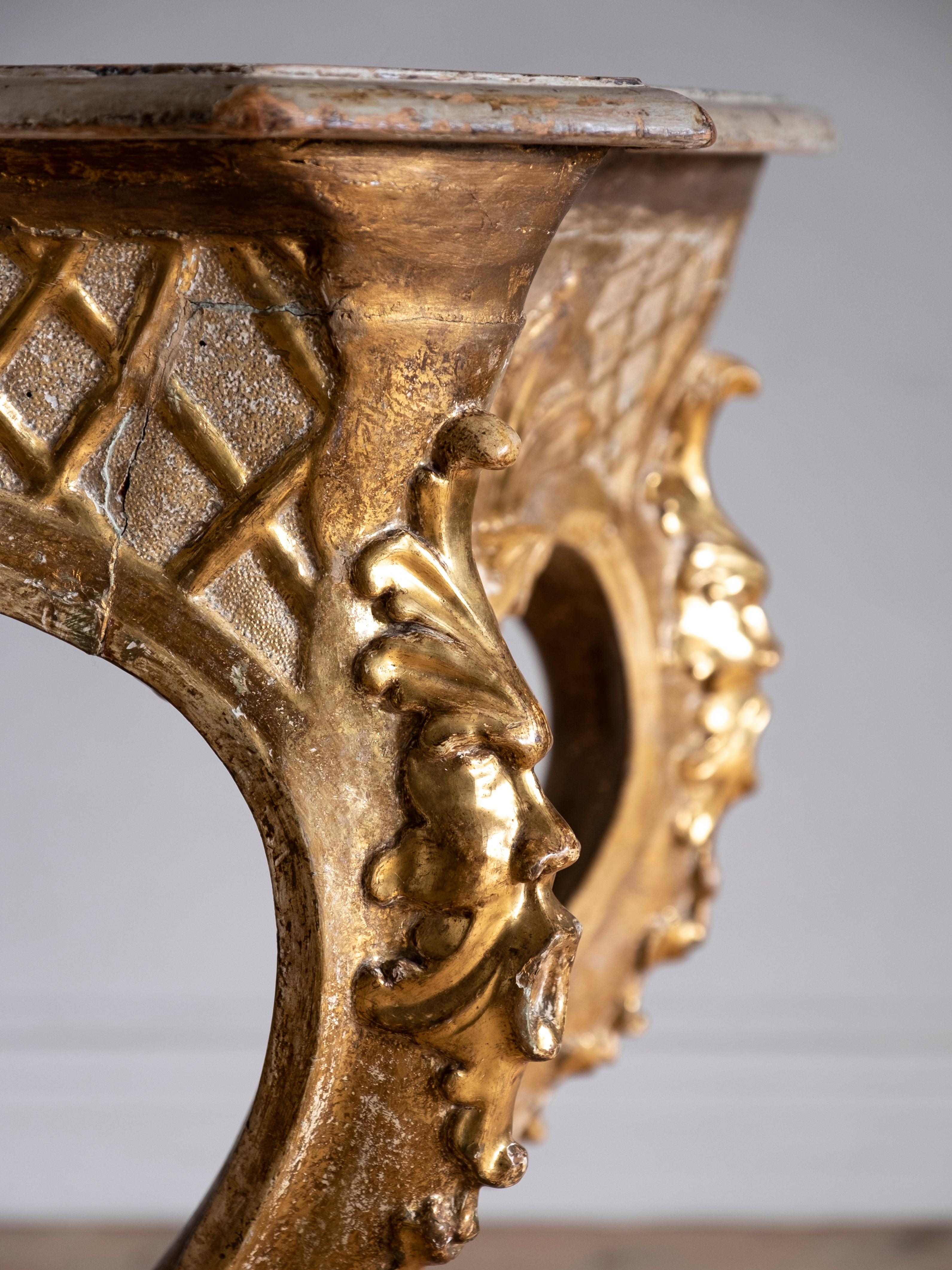 hand carved console table