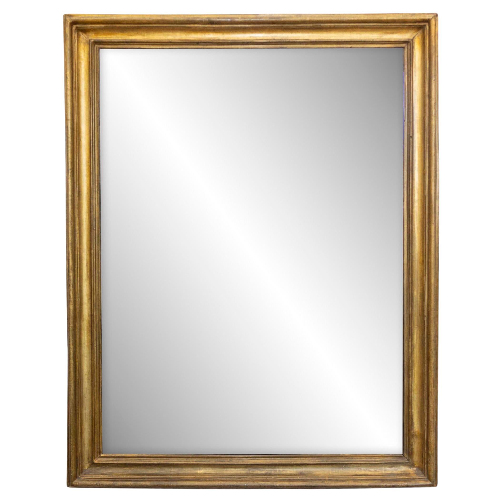 Italian 18th Century Giltwood Framed Mirror with Rustic Character