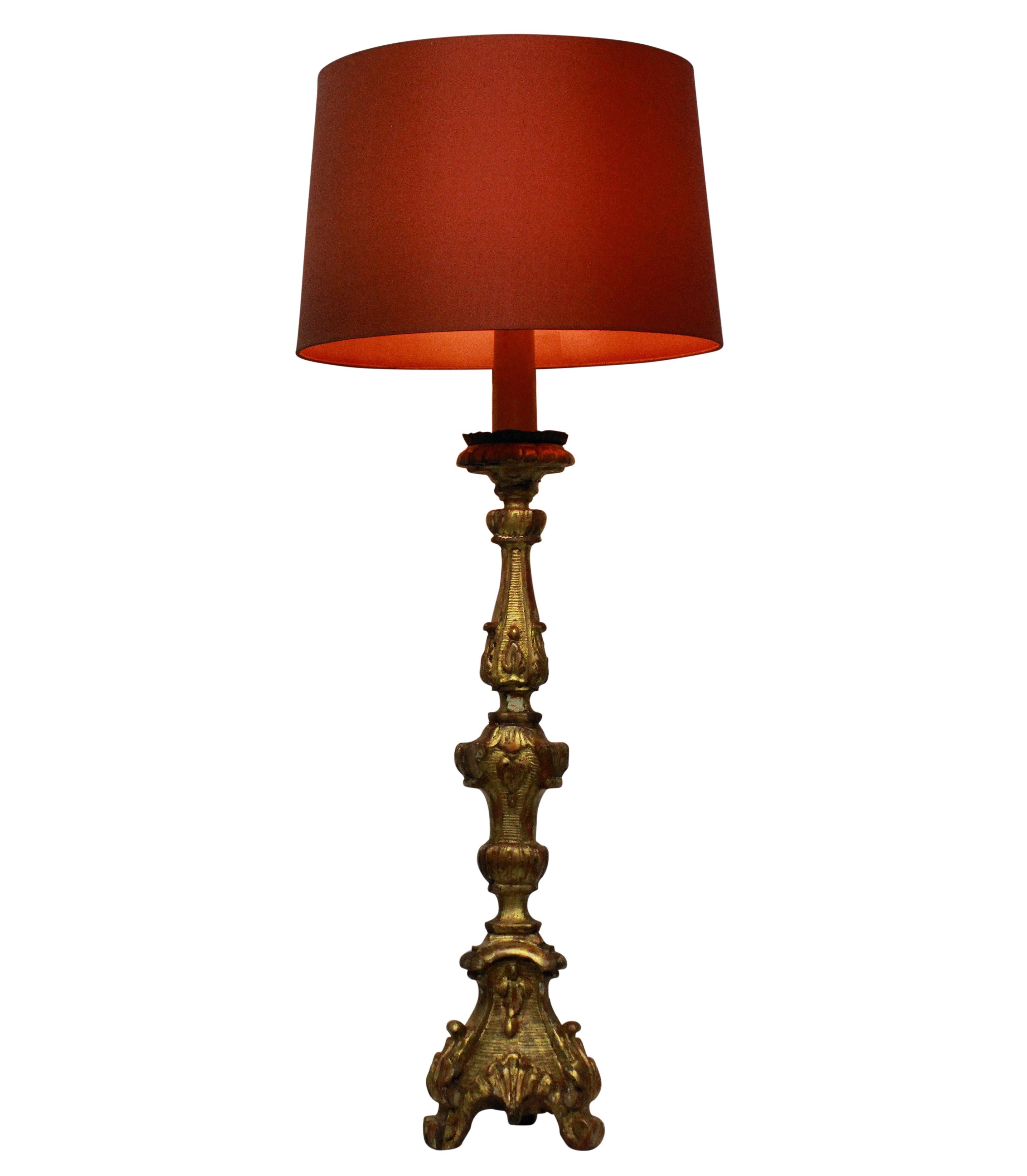 Late 18th Century Italian 18th Century Giltwood Lamp