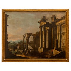 Italian 18th century Giltwood, Mecca, and Oil on Canvas painting