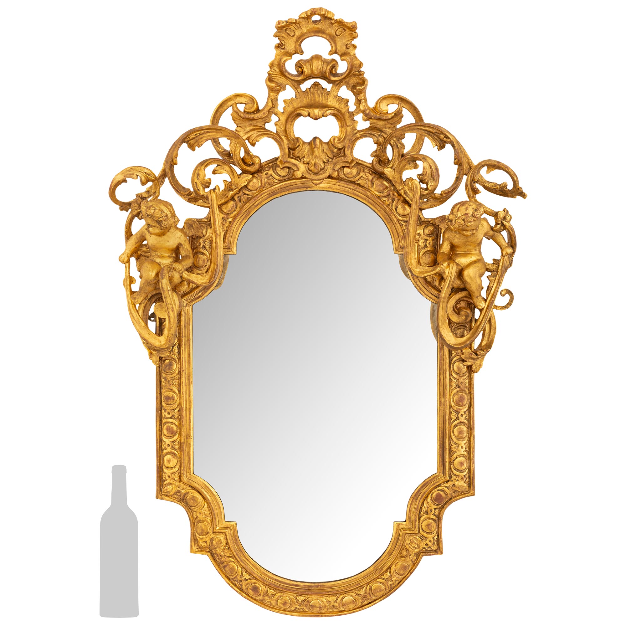  Miroir italien en bois doré du XVIIIe siècle en vente