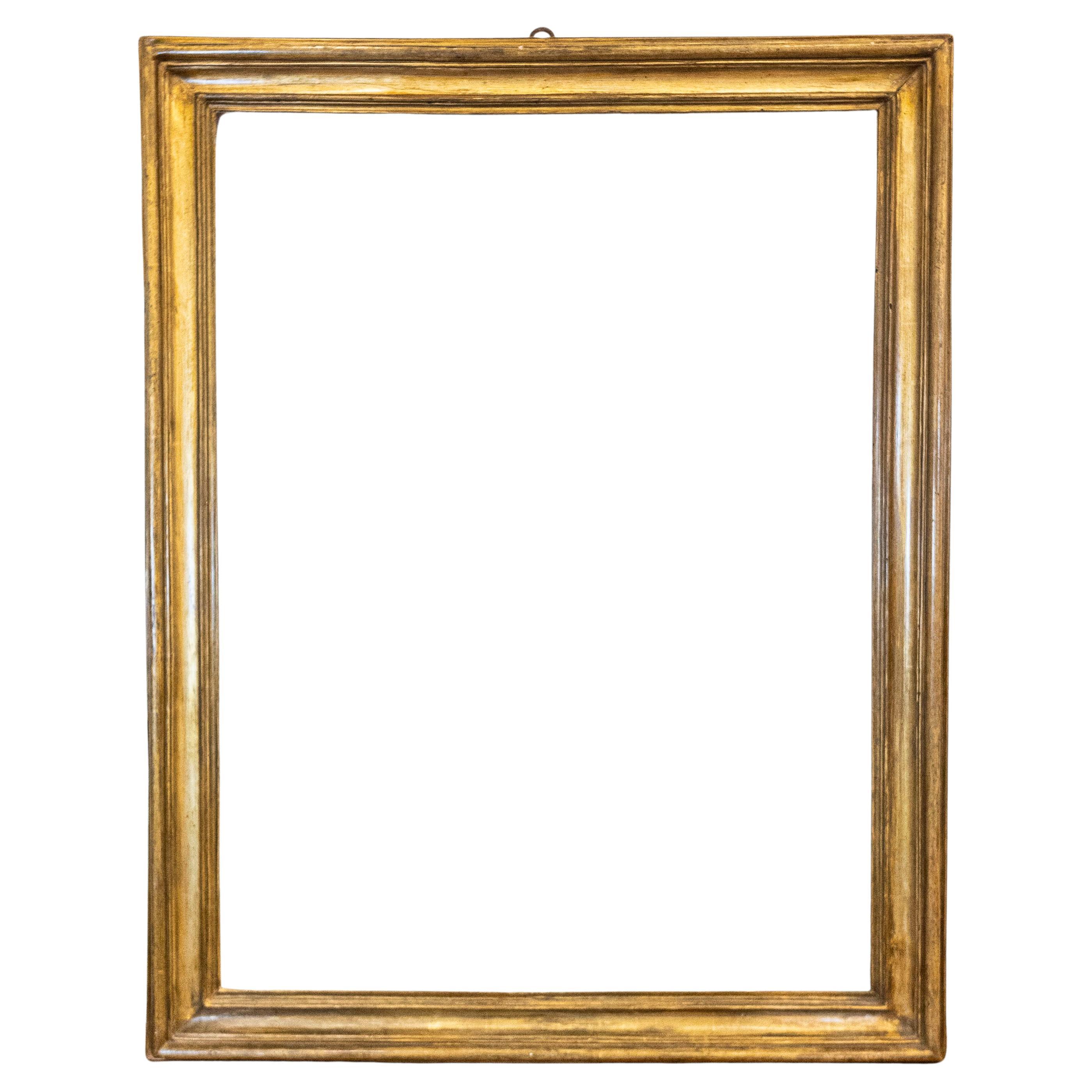 Italian 18th Century Giltwood Painting or Photo Frame with Rustic Character