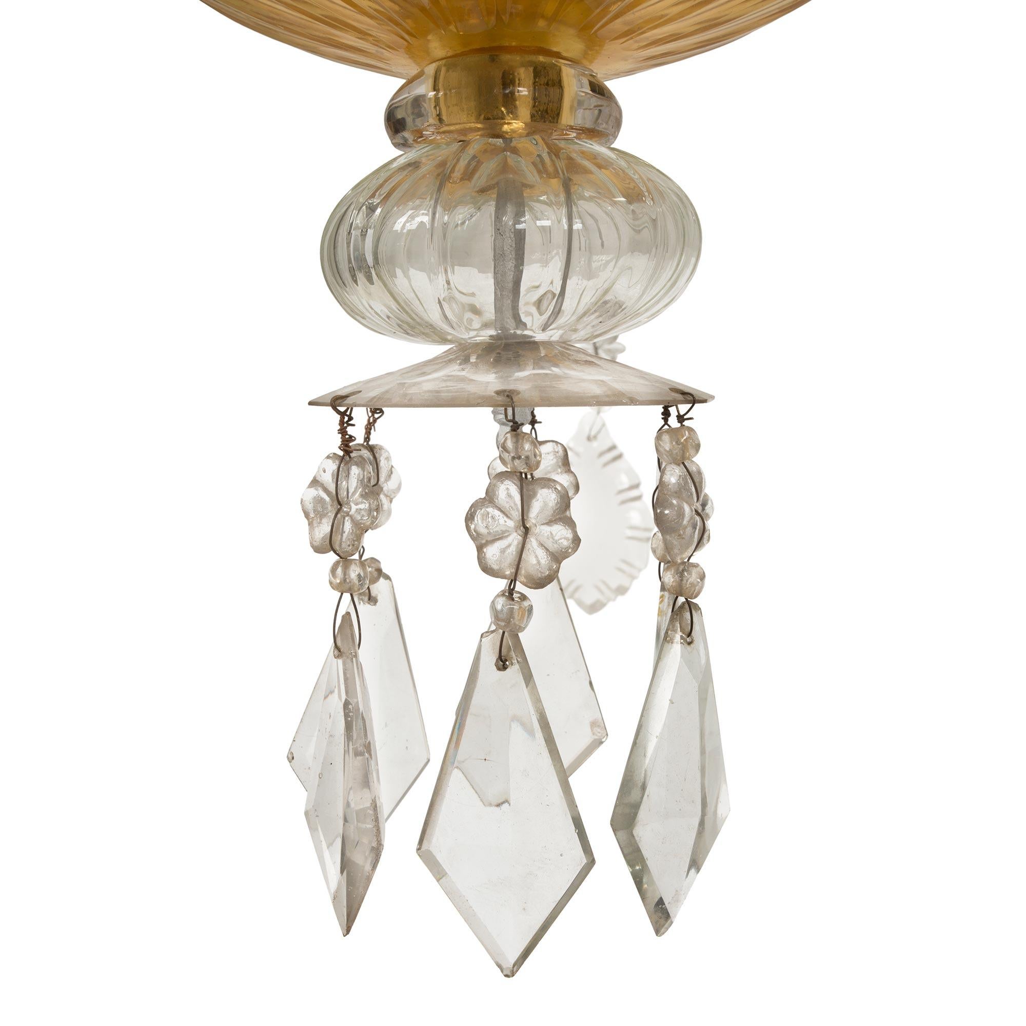Italian 18th Century Glass and Gilt Eighteen-Light Tuscan Chandelier For Sale 2