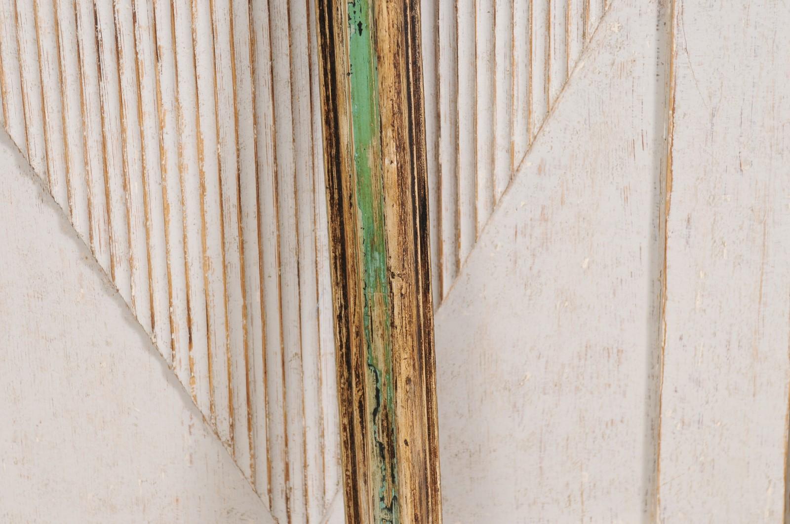 Rechteckiger italienischer, grüner und cremefarben lackierter Holzrahmen aus dem 18. Jahrhundert im Angebot 5
