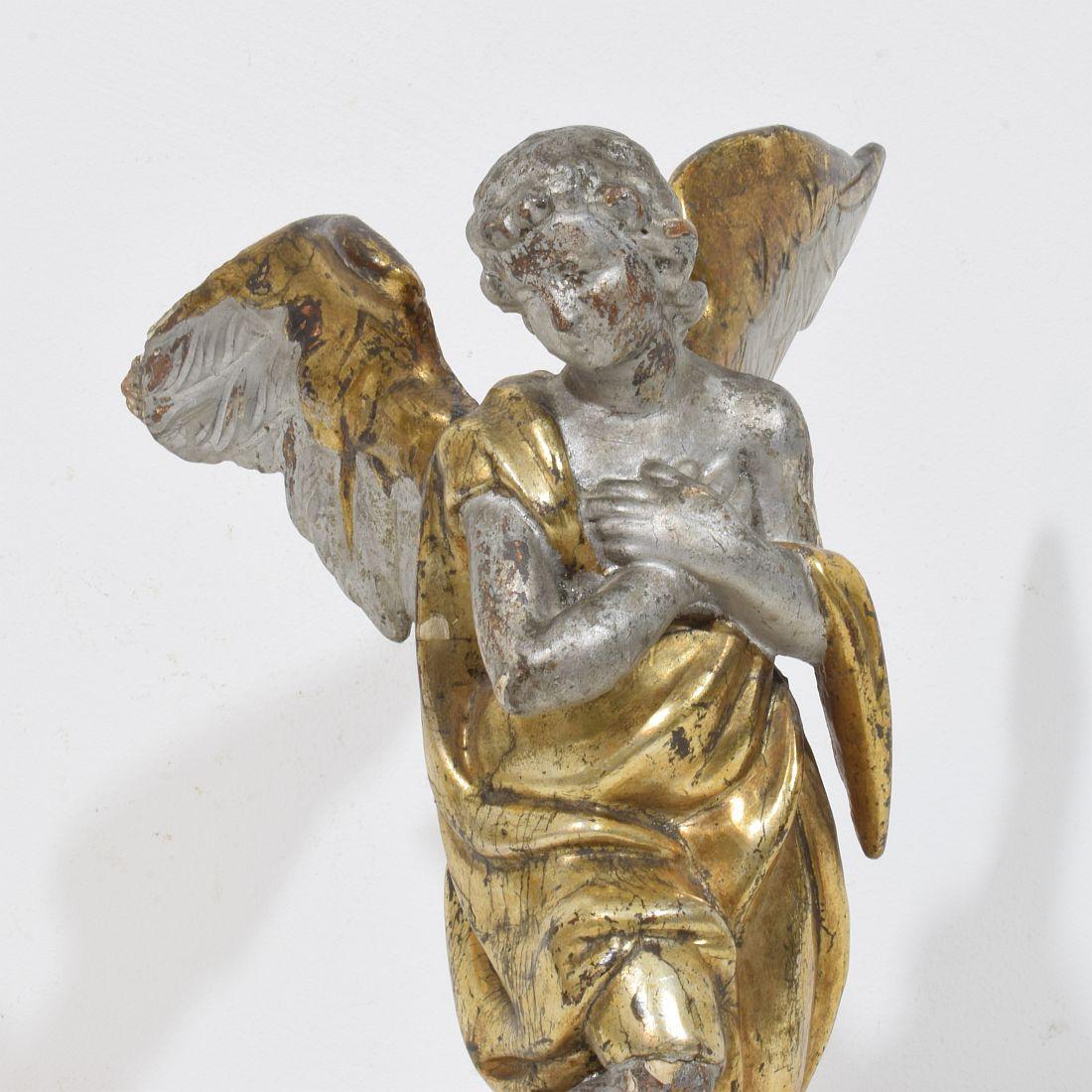 Italian 18th Century Hand Carved  Baroque Winged Angel For Sale 6