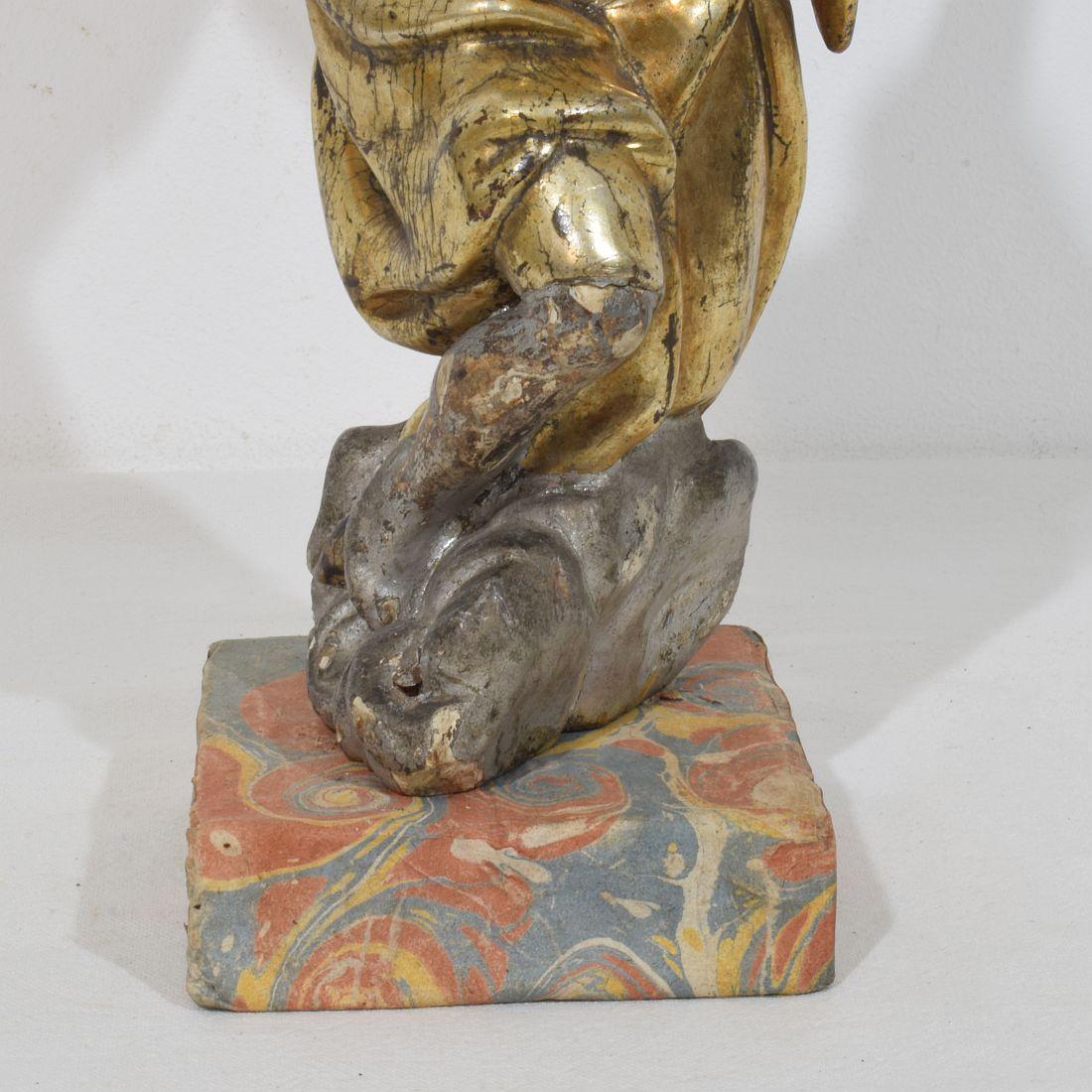Italian 18th Century Hand Carved  Baroque Winged Angel For Sale 9