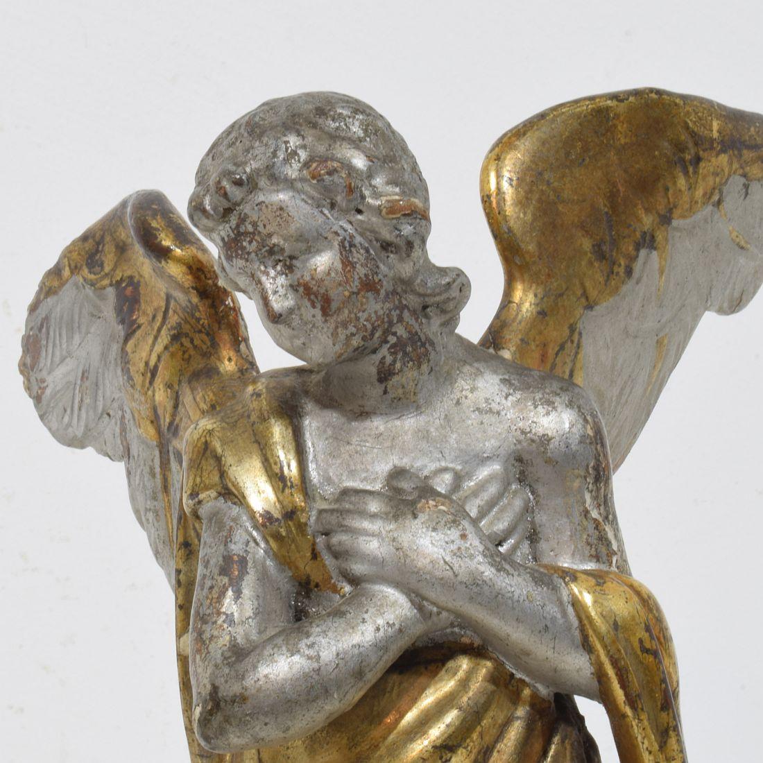 Italian 18th Century Hand Carved  Baroque Winged Angel For Sale 11
