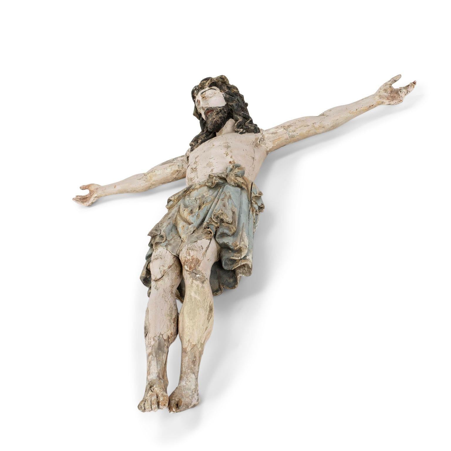 Italian 18th Century Hand-carved Corpus Christi in Original Paint For Sale 5