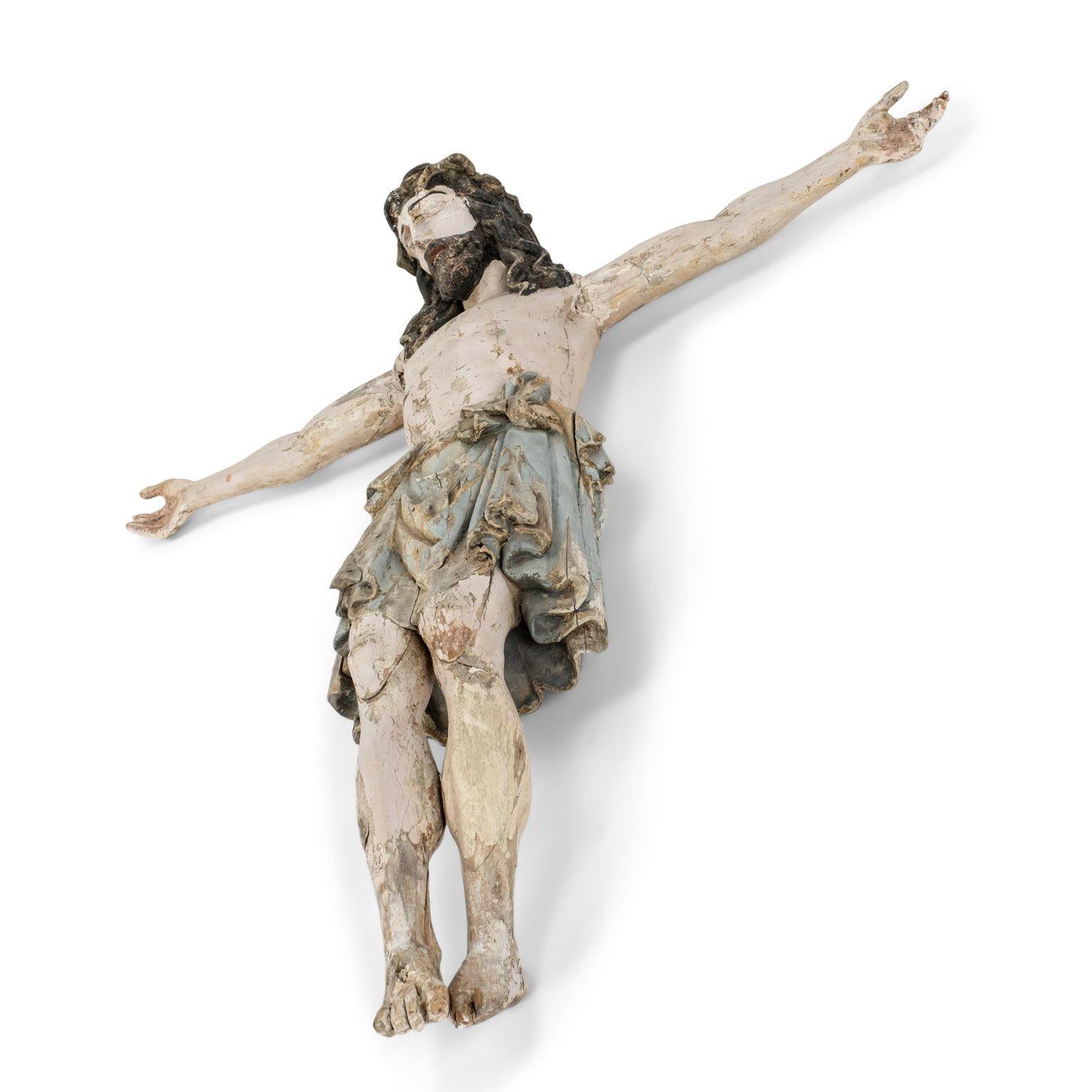 Italian 18th Century Hand-carved Corpus Christi in Original Paint For Sale 6