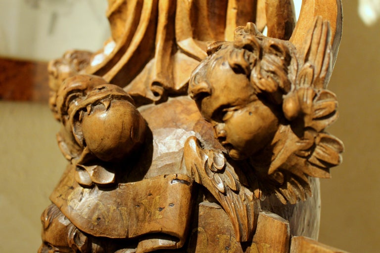 Italian 18th Century Hand Carved Wood Religious Madonna and Child ...