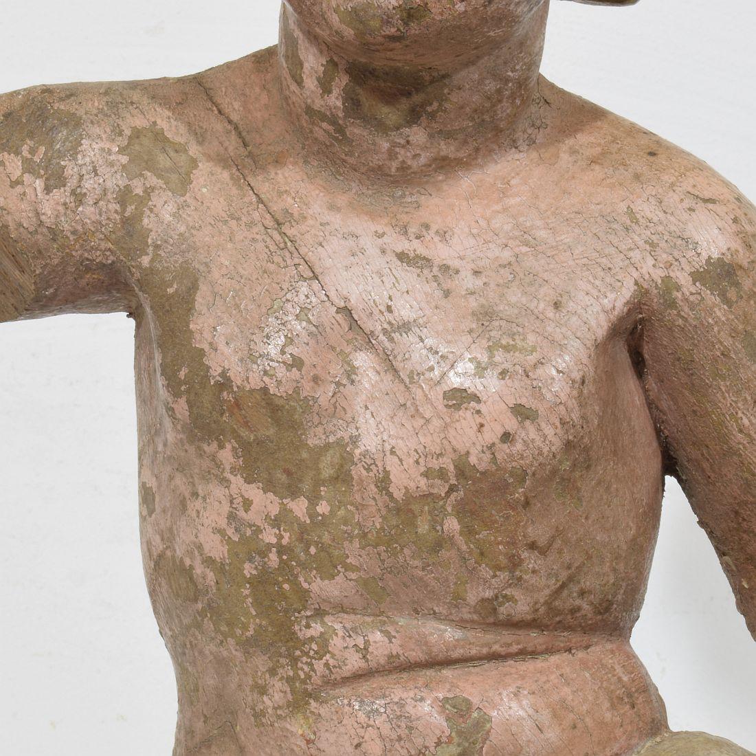 Fragment d'ange baroque italien en bois sculpté à la main du 18e siècle en vente 10