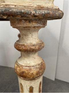 Italian 18th Century Lacquered Cream and Silver Gilt Console from Lucca