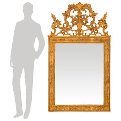 Italian 18th century Louis XIV Period Baroque st. Giltwood mirror