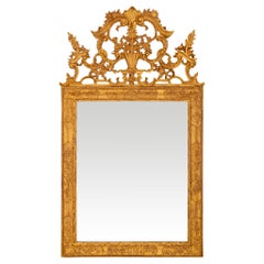 Italian 18th century Louis XIV Period Baroque st. Giltwood mirror