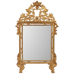 Italian 18th Century Louis XIV Period Double Framed Giltwood Mirror