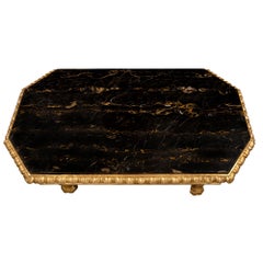 Italian 18th Century Louis XIV Period Giltwood and Marble Roman Console