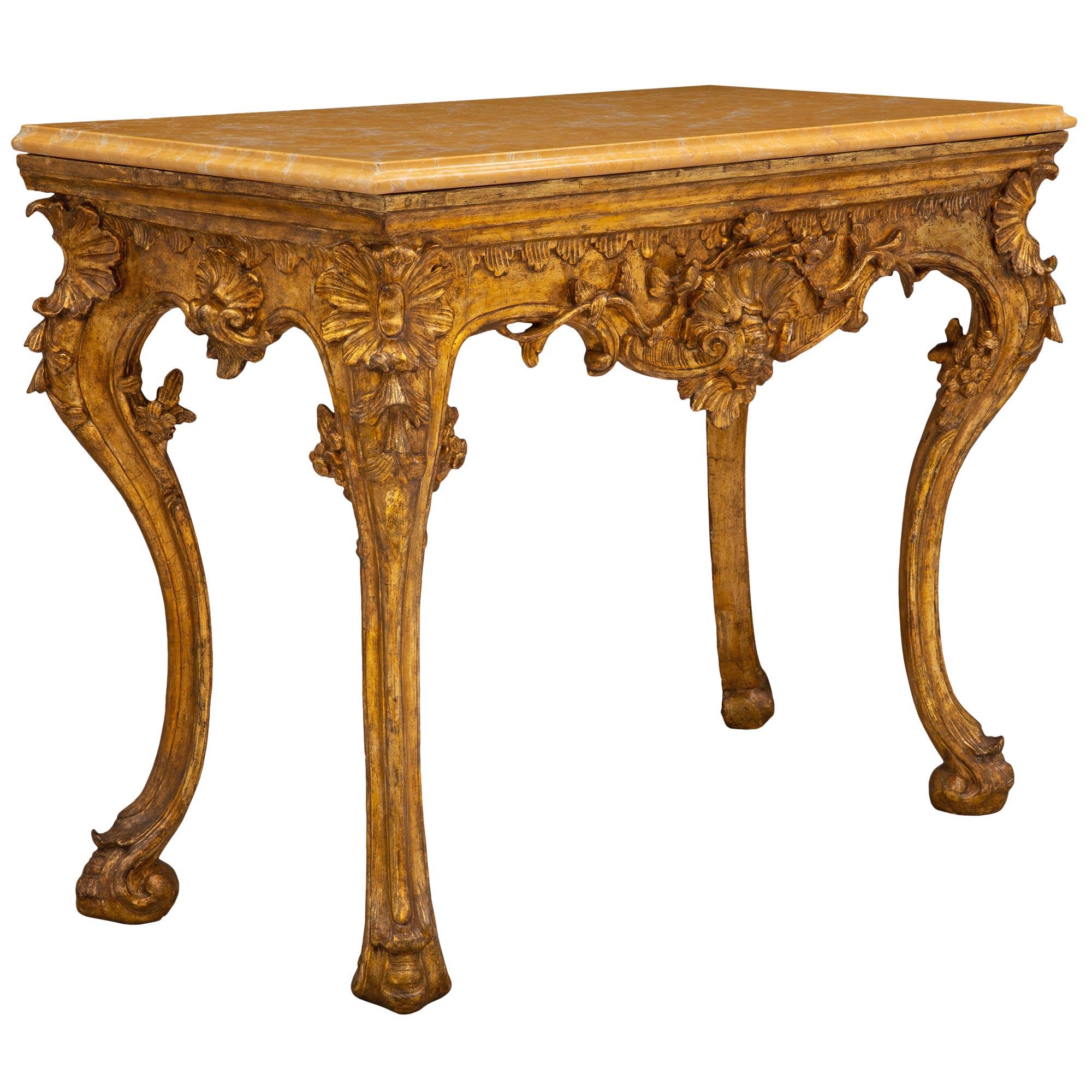 Louis XV Italian 18th Century Louis XIV Period Mecca Free Standing Console For Sale